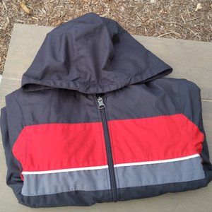Papa Gray With Red &Gray Stripe Reversible Jacket Boy Size 4/5 XSmall